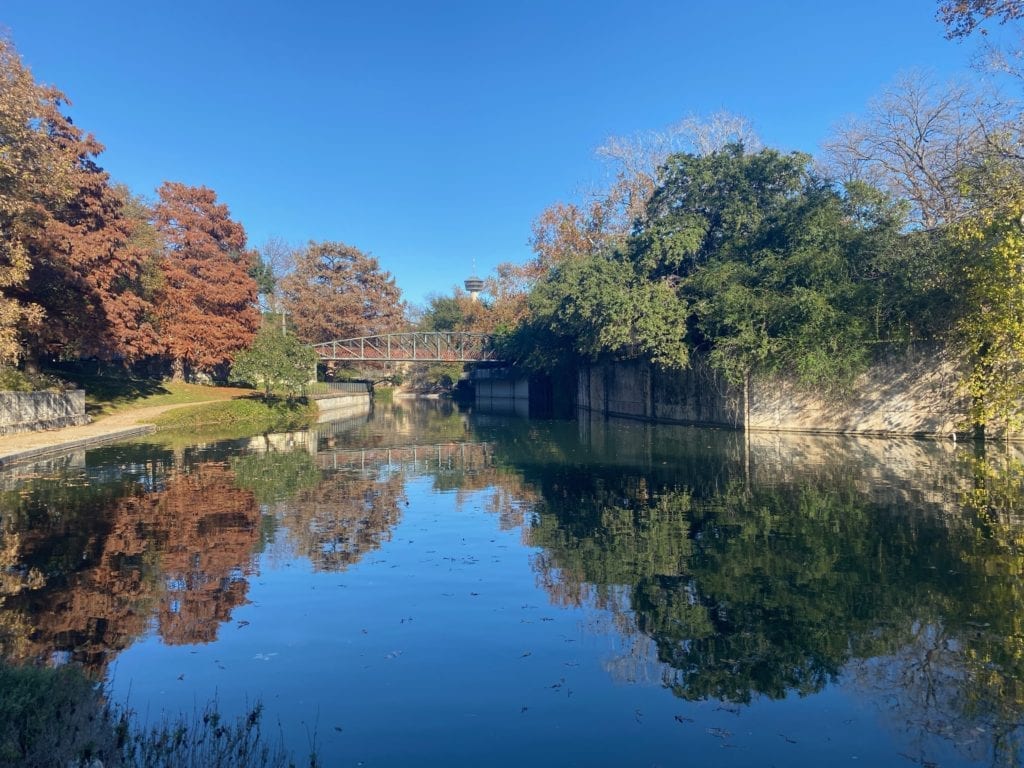 View of the River Walk near San Antonio's King William neighborhood during the fall san antonio business owner recommendation